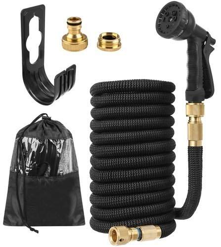 Fleksibel haveslange 15m med sprøjtemundstykke