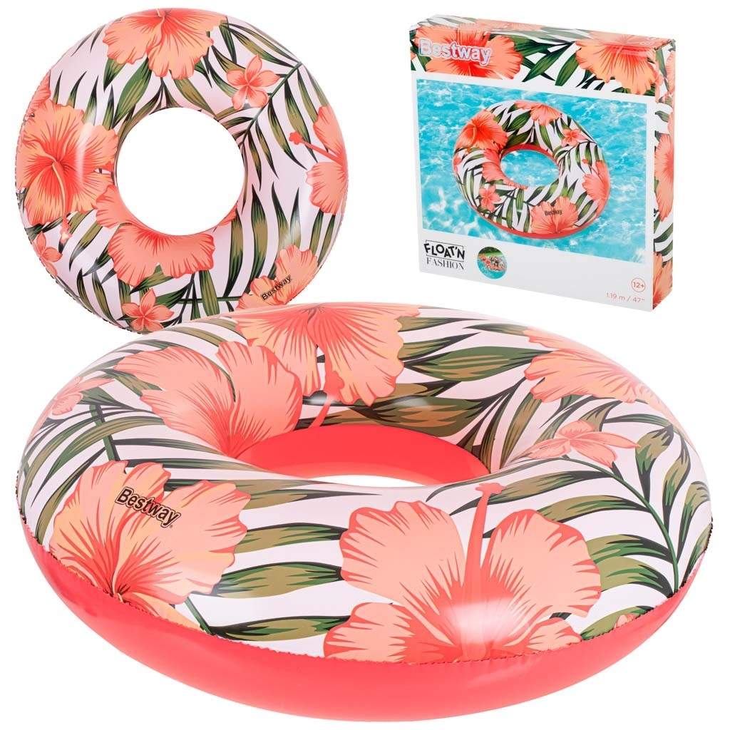 Tropical Swim Wheel 119 cm - Hvid/Pink, 90 kg