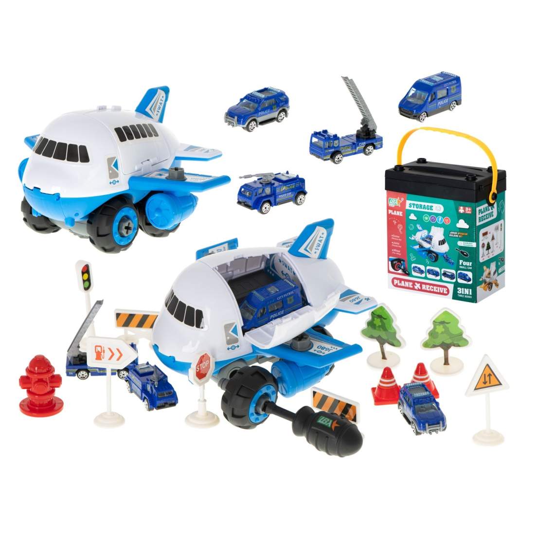 Godstransportset för barn med 4 bilar och skyltar | Hem & Hobby - Hem & Hushåll - Bygg | Pryloteket