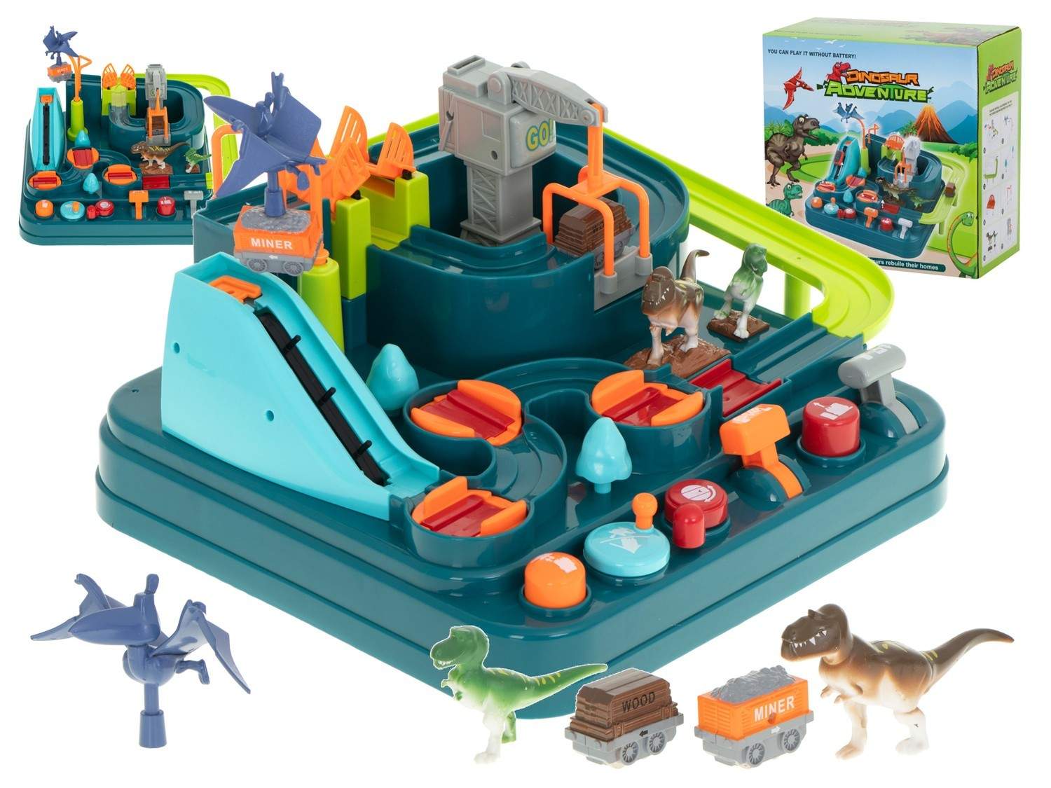 Multifunktionell bilbana med dinosaurier och vagnar | Hälsa & Skönhet - Personvård - Vård & Rehabilitering - Hållning | Pryloteket