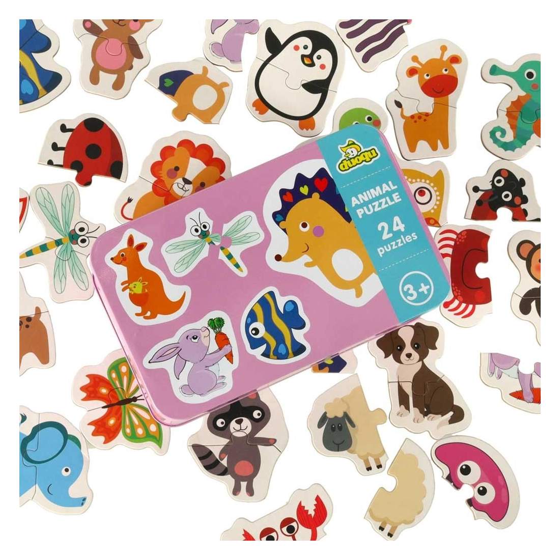 Pedagogiskt djurpussel 24 bitar - färgglatt och lärorikt | Leksaker & Spel - Leksaker - Pussel | Pryloteket