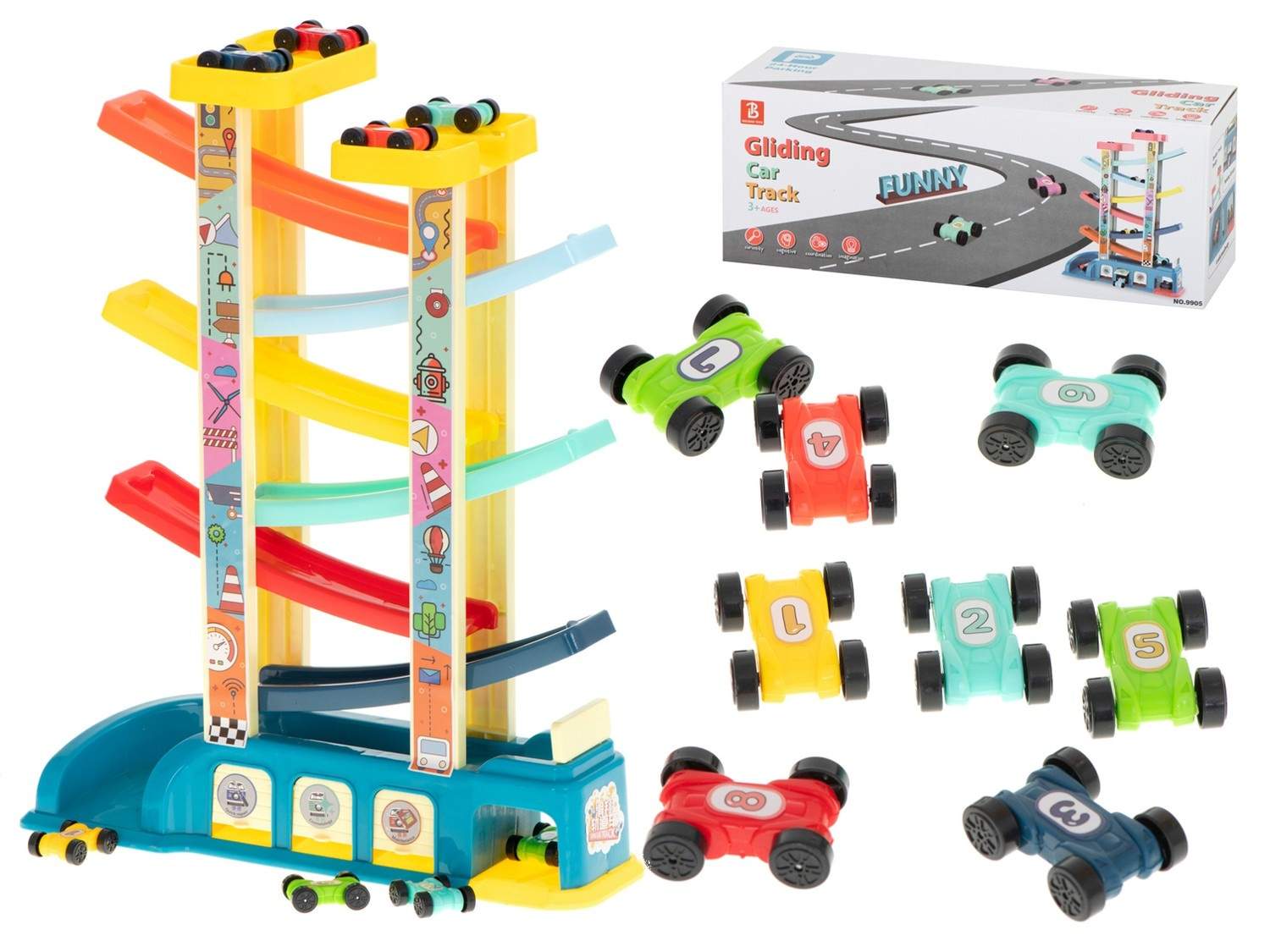 Racerrutschbana för Barn - 8 Bilar & Färdighetsutveckling | Hälsa & Skönhet - Personvård - Vård & Rehabilitering - Hållning | Pryloteket