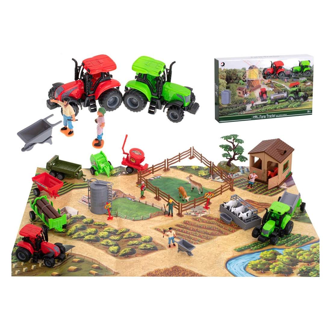 Stor bondgård med djur och traktor, 49 delar | Leksaker & Spel - Leksaker - Lekset | Pryloteket