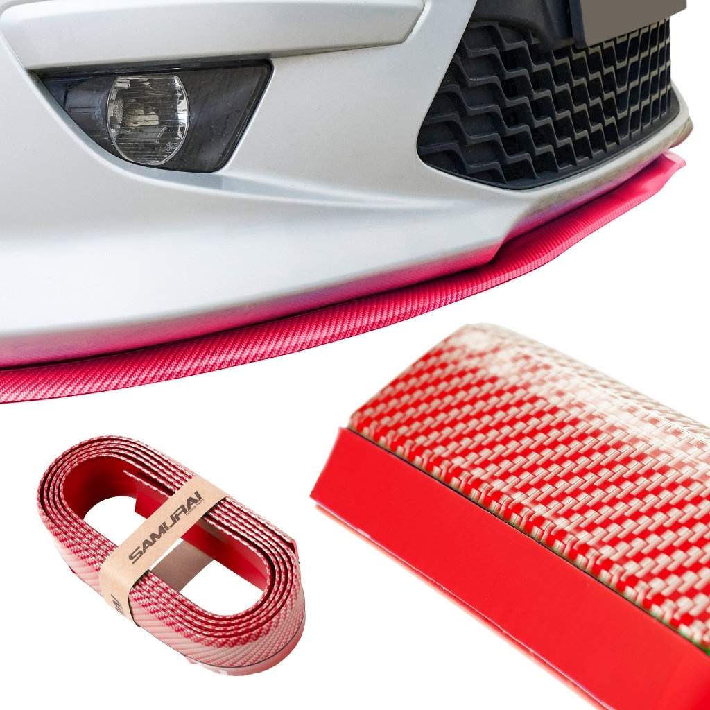Rød 5D Carbon Fiber Bumper Bracket med skruer