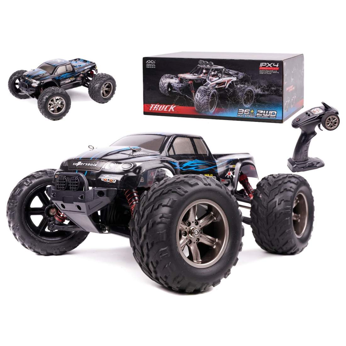 RC Monster Truck med Stötdämpare och Gummidäck, Komplett Set | Elektronik - Tillbehör Mobil & Surfplatta - Mobiltillbehör - Mobilkablar - Tillbehör | Pryloteket