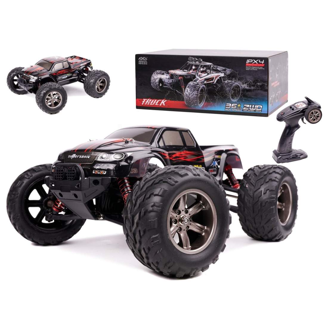 RC Monster Truck med Stötdämpare och Gummidäck | Elektronik - Tillbehör Mobil & Surfplatta - Mobiltillbehör - Mobilkablar - Tillbehör | Pryloteket