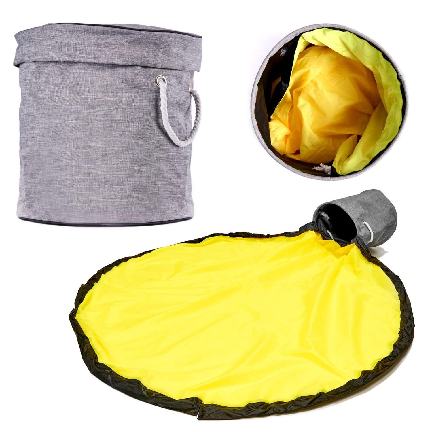 Robust legetøjskurv med indsyet legeunderlag