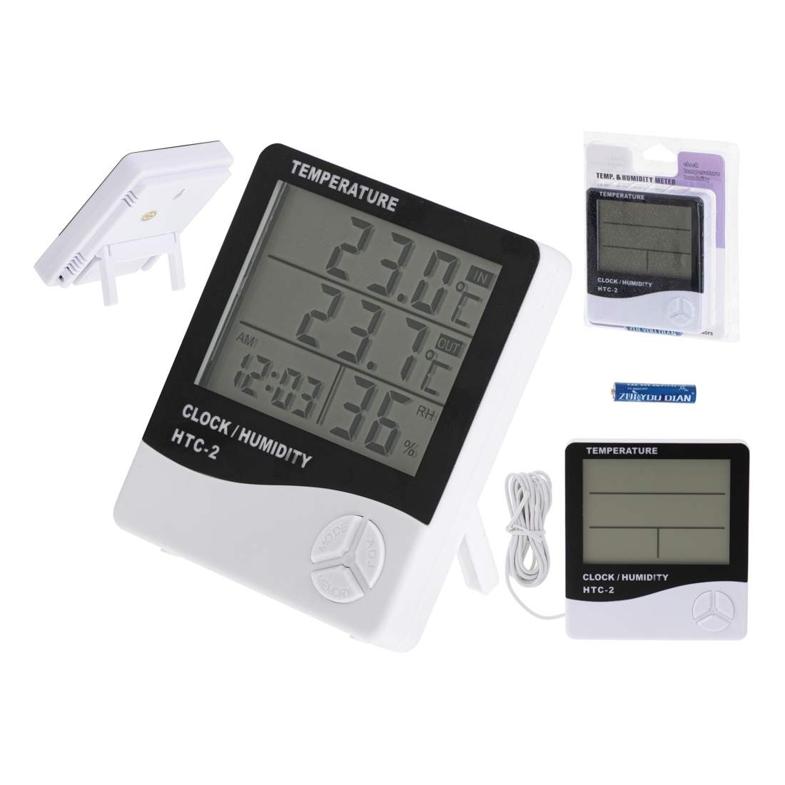 Digital Termometer med Klocka och Hygrometer