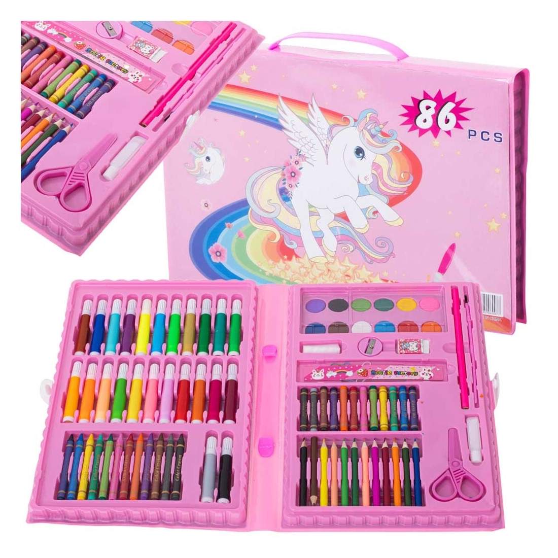 Rosa konstset 86 delar med markörer och kritor | Elektronik - Tillbehör Mobil & Surfplatta - Mobiltillbehör - Mobilkablar - Tillbehör | Pryloteket