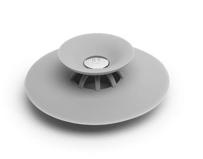Grå silikoneprop til vask, 10 cm