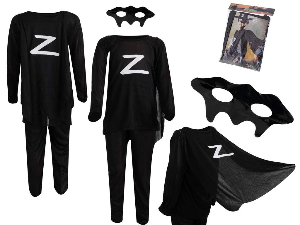 Zorro kostume til børn: T-shirt, bukser, maske