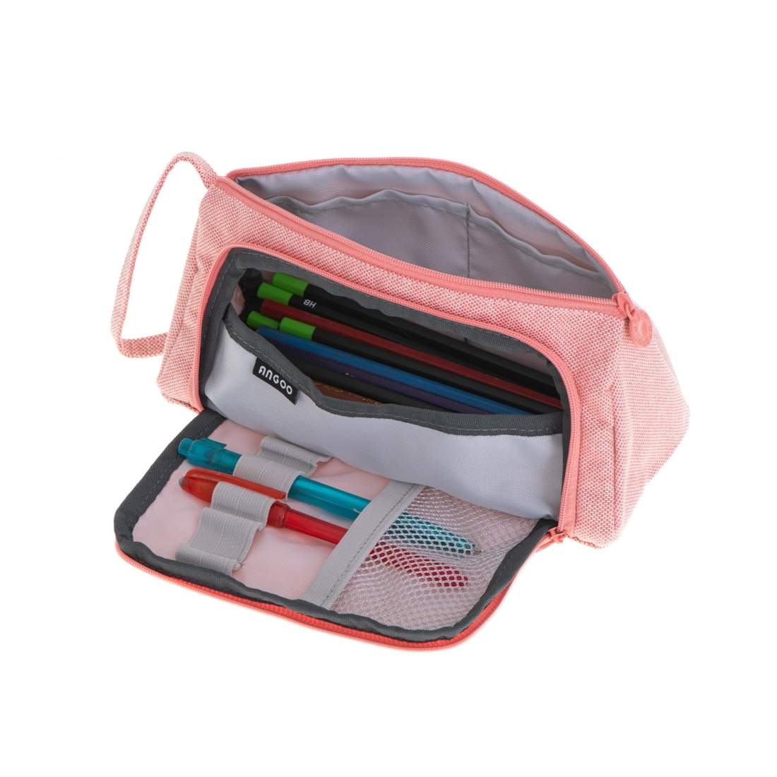 Rosa 2-i-1 tvåfackspåse för skola & resa | Elektronik - Tillbehör Mobil & Surfplatta - Mobiltillbehör - Mobilkablar - Tillbehör | Pryloteket
