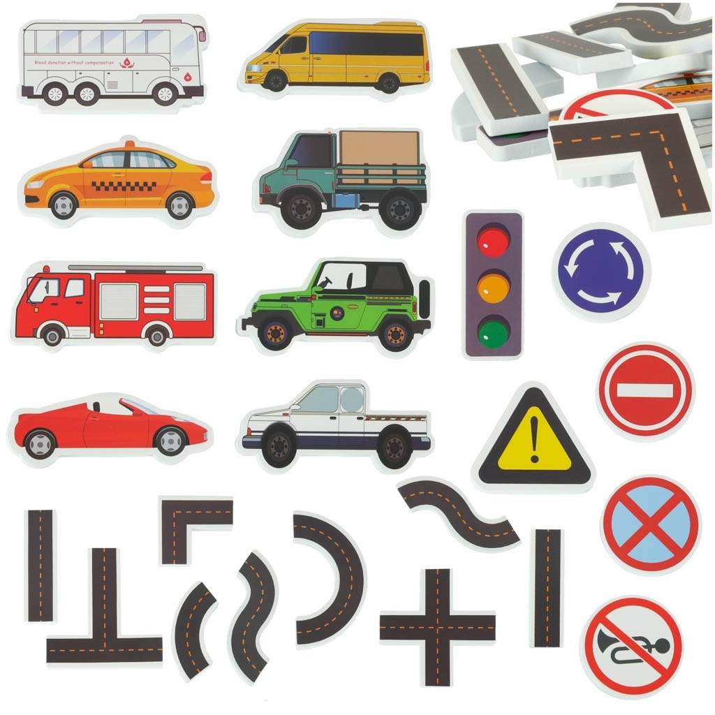 Skumpuslespil til bad - 23 stykker, fastgøres i vand