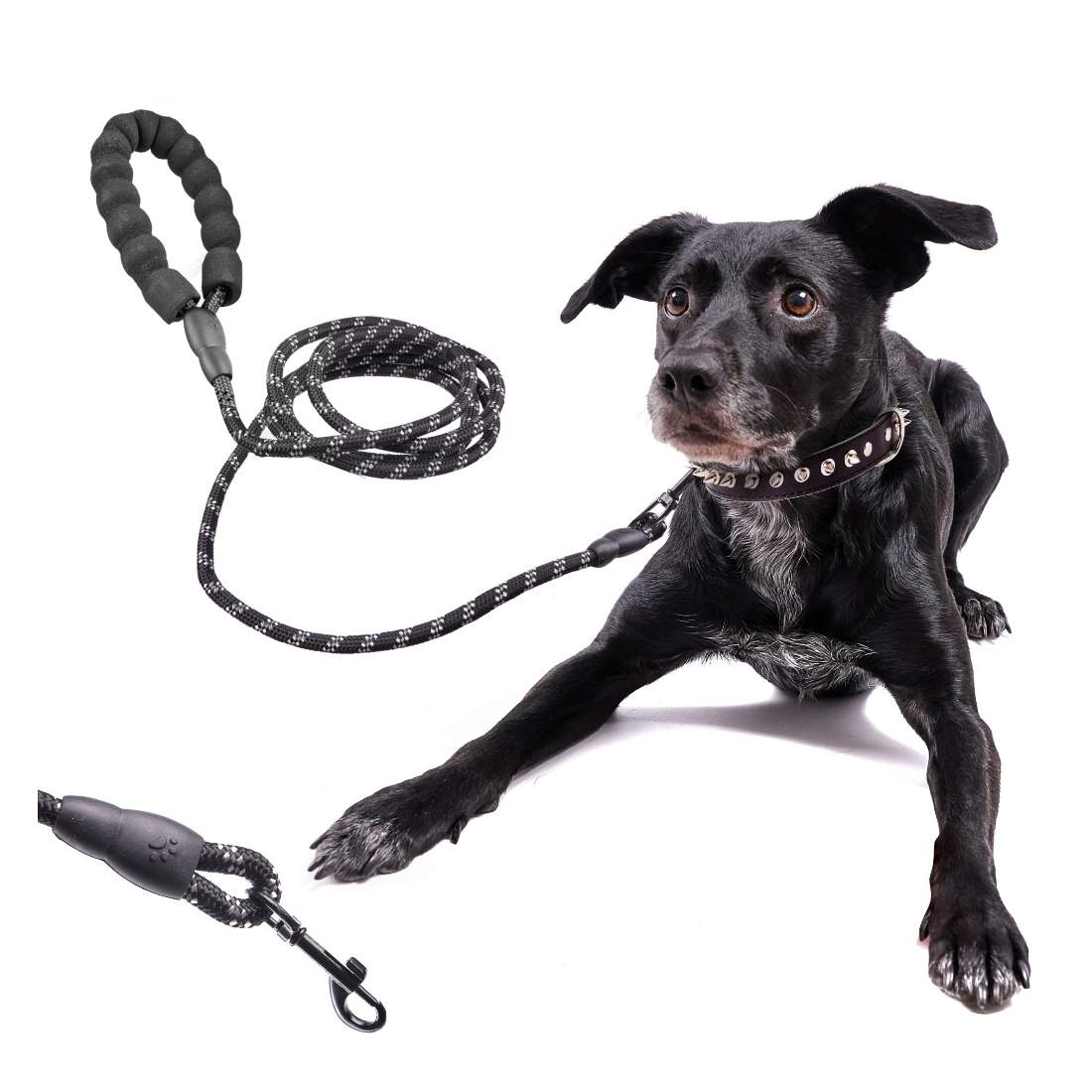 Reflekterande Hundkoppel 3m Svart med Skumhandtag | Elektronik - Tillbehör Mobil & Surfplatta - Mobiltillbehör - Mobilkablar - Tillbehör | Pryloteket