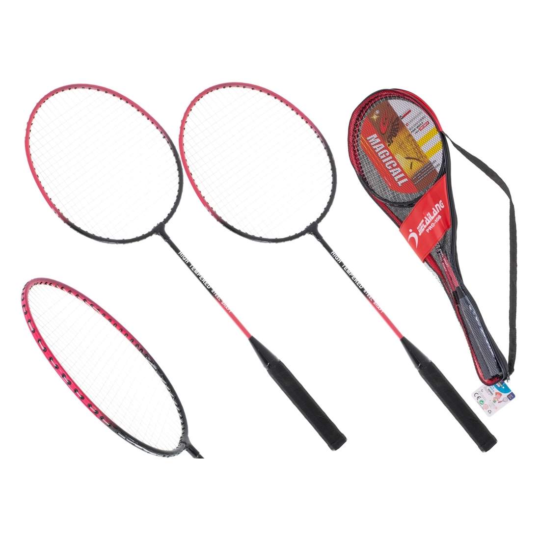 Badmintonset för Utomhuslek - 2 Racketar & Fodral