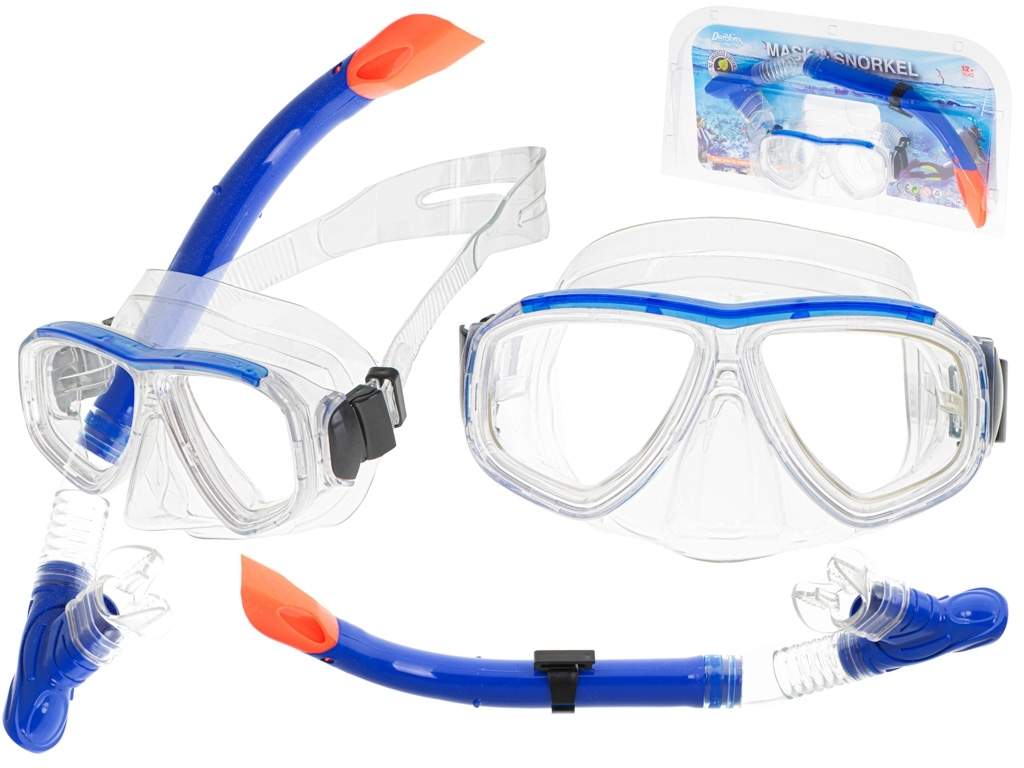 Snorkelmaske med justerbar rem og snorkel