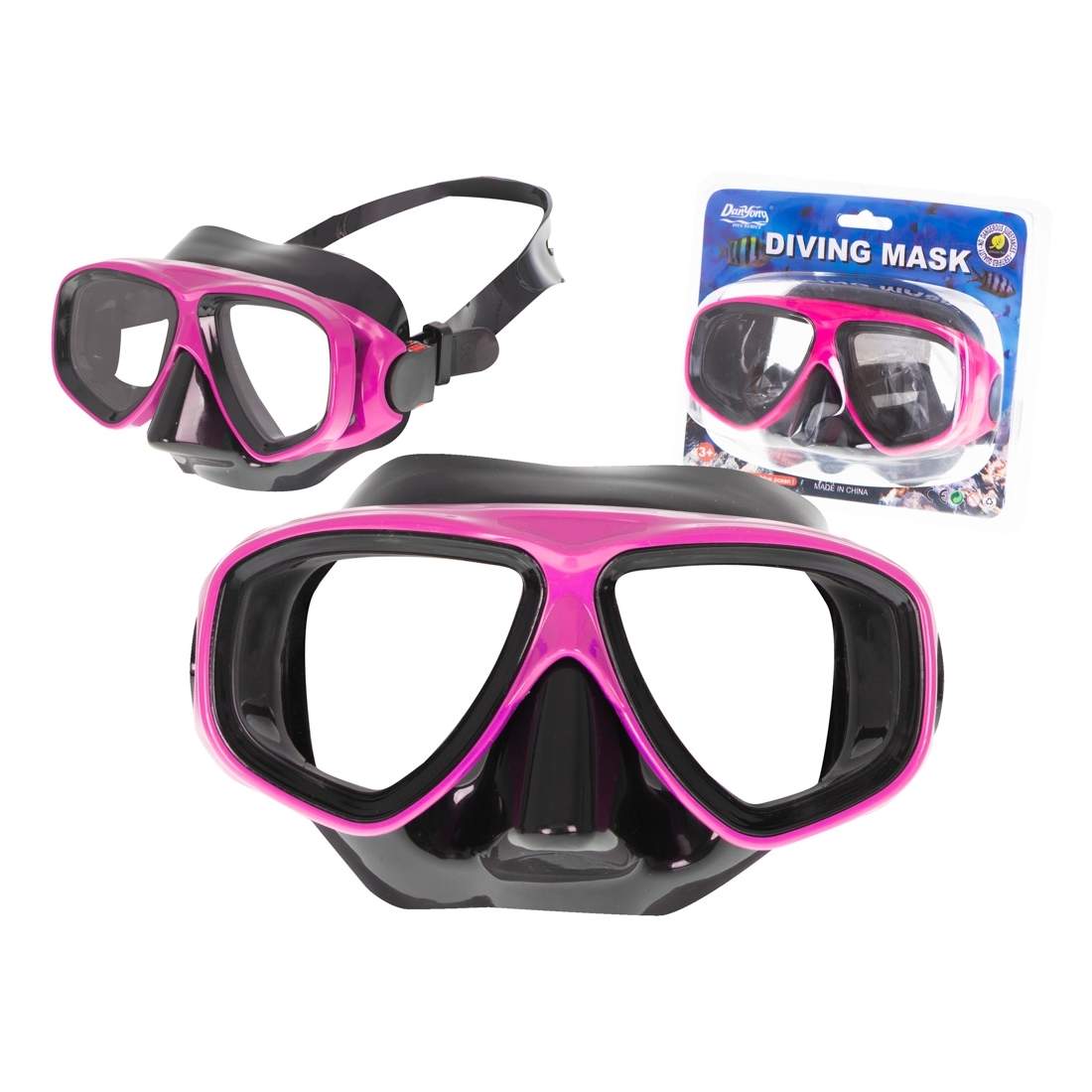 Justerbar dykmask svart/rosa i plast/silikon | Hem & Hobby | Pryloteket