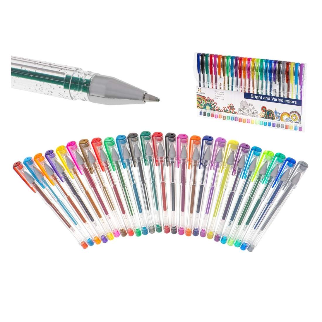 Färgglada Gelpennor 25 st i Plastfodral | Hem & Hobby | Pryloteket