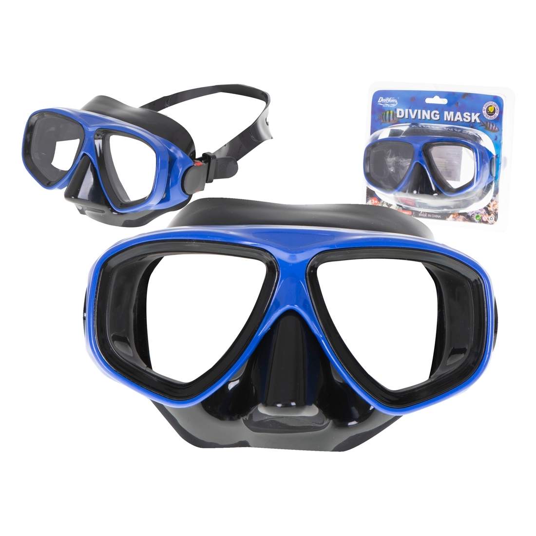 Justerbar dykmask svart/blå plast/silikon | Hem & Hobby | Pryloteket
