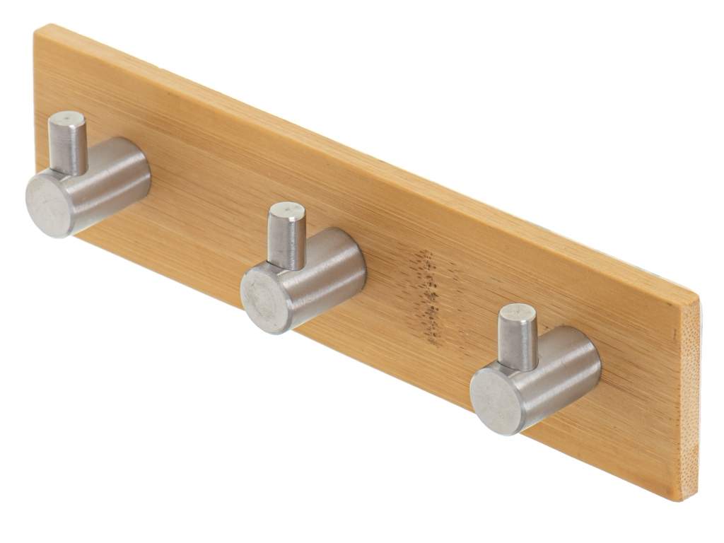 Selvklæbende træbøjle med 3 kroge