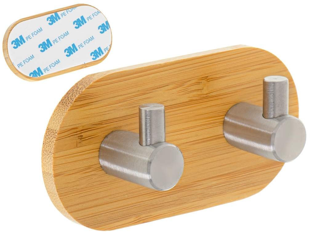 Självhäftande Trähängare med Dubbelkrok | Hem & Hobby - Hem & Hushåll - Textil - Handdukar | Pryloteket