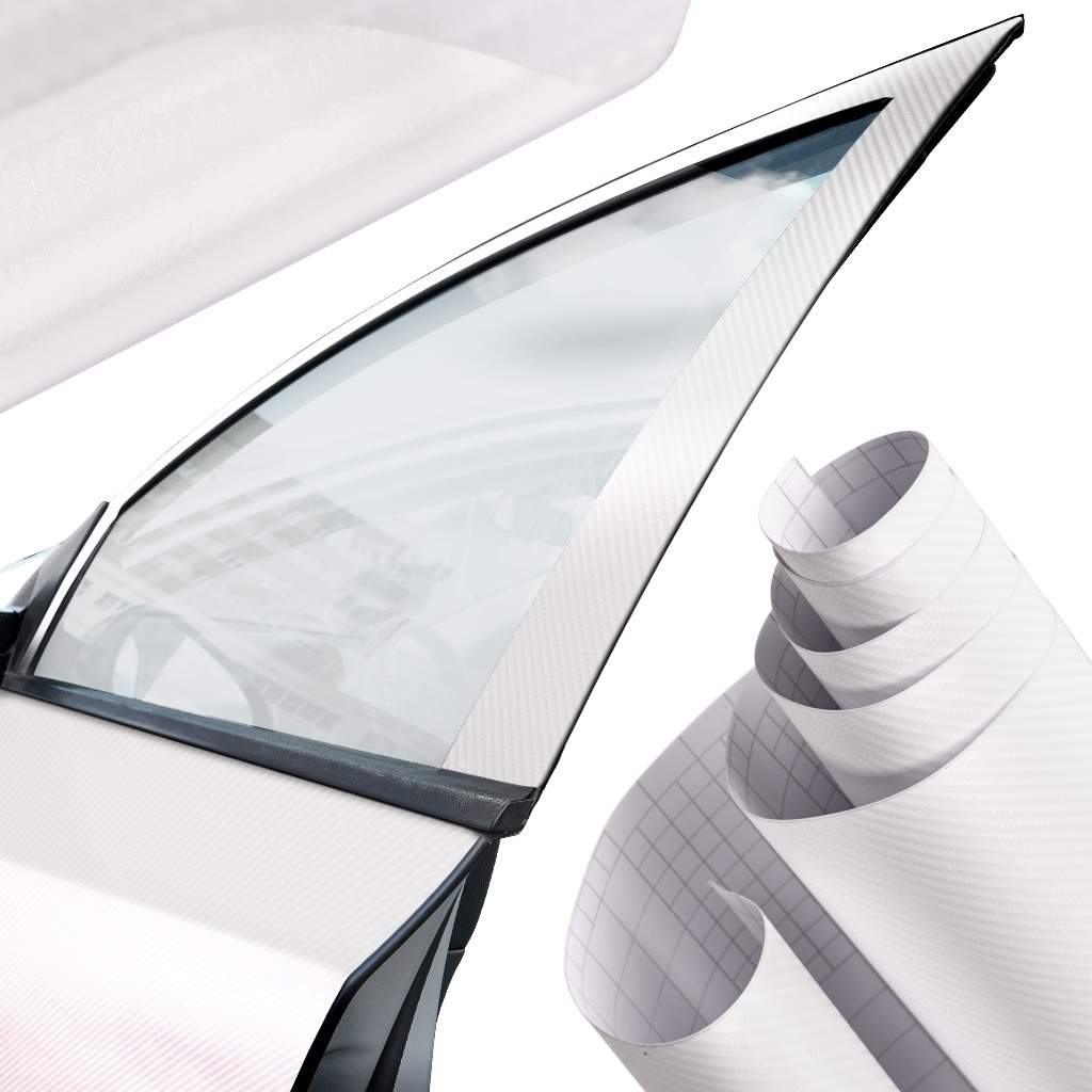4D Hvid Carbon Fiber Folie 152x50cm Bildekor
