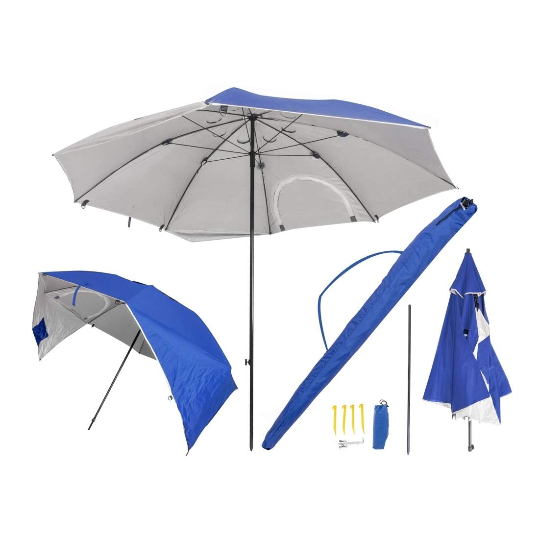 Hopfällbart strandparasoll 200 cm, vind- och solskydd | Hem & Hobby - Hem & Hushåll - Trädgårdsartiklar - Parasoll | Pryloteket