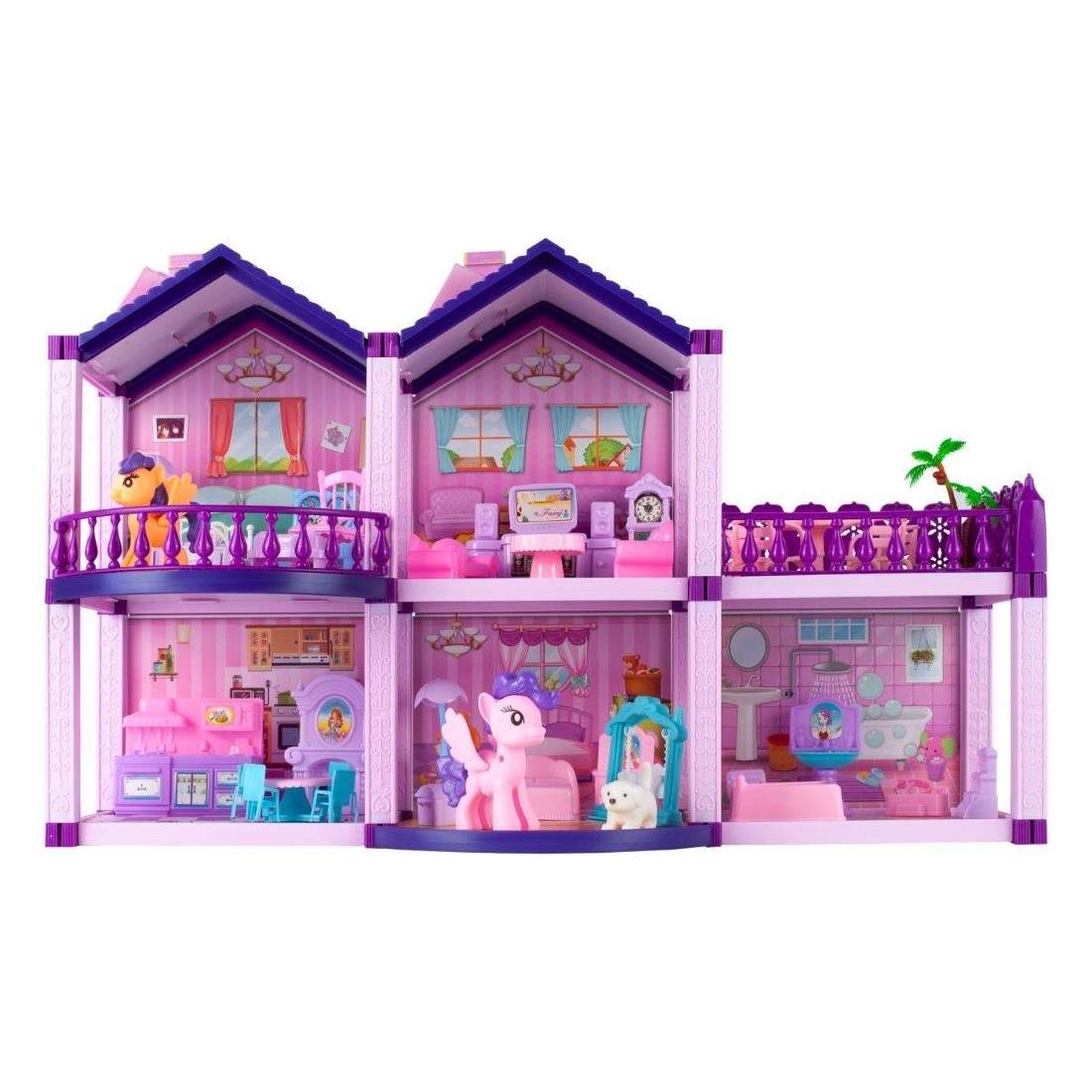 Dockhus med 6 rum, möbler, kreativ lek | Leksaker & Spel - Leksaker - Leksaksfigurer & Dockor - Dockor | Pryloteket