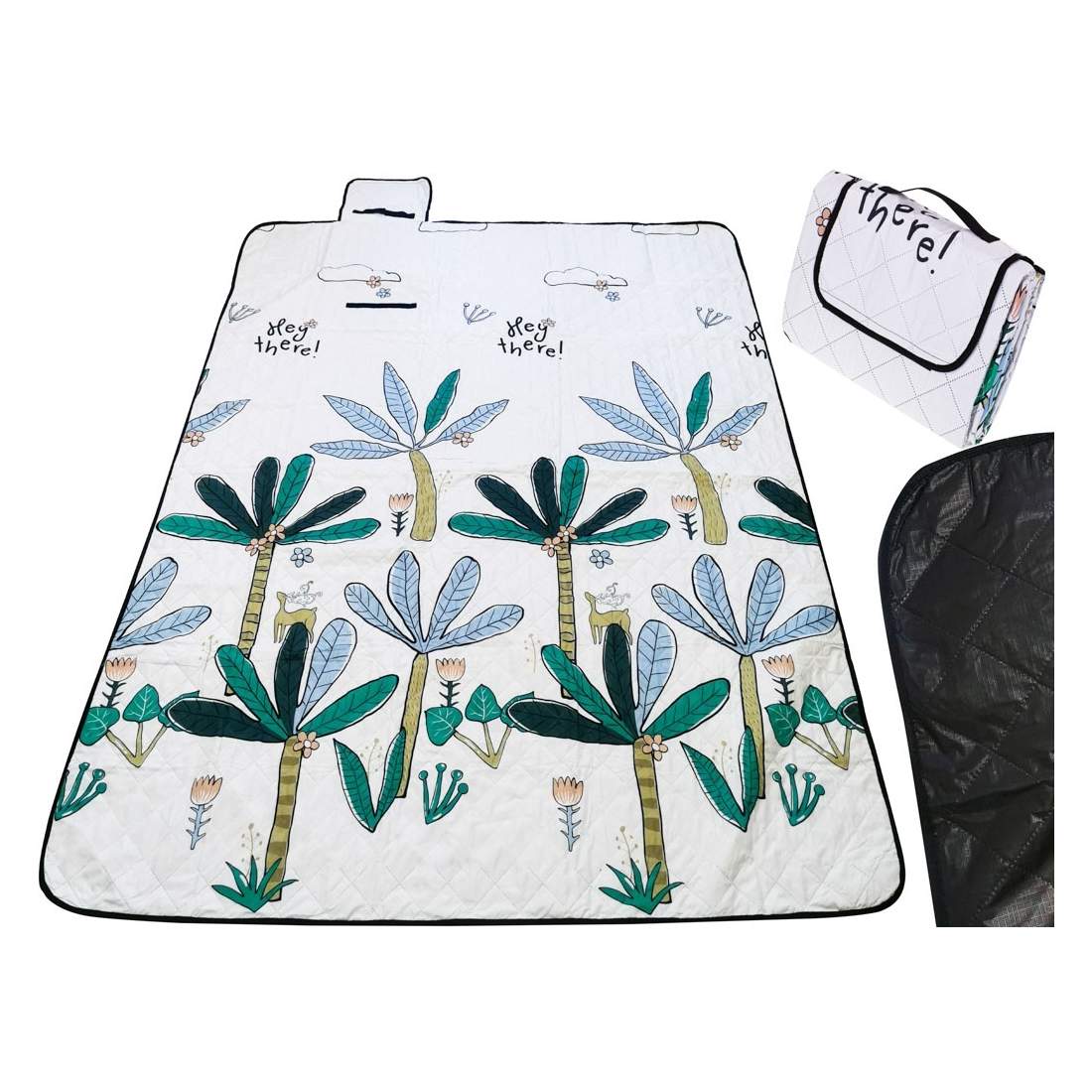 Vattentät Strandmatta Palmtryck 200x150cm