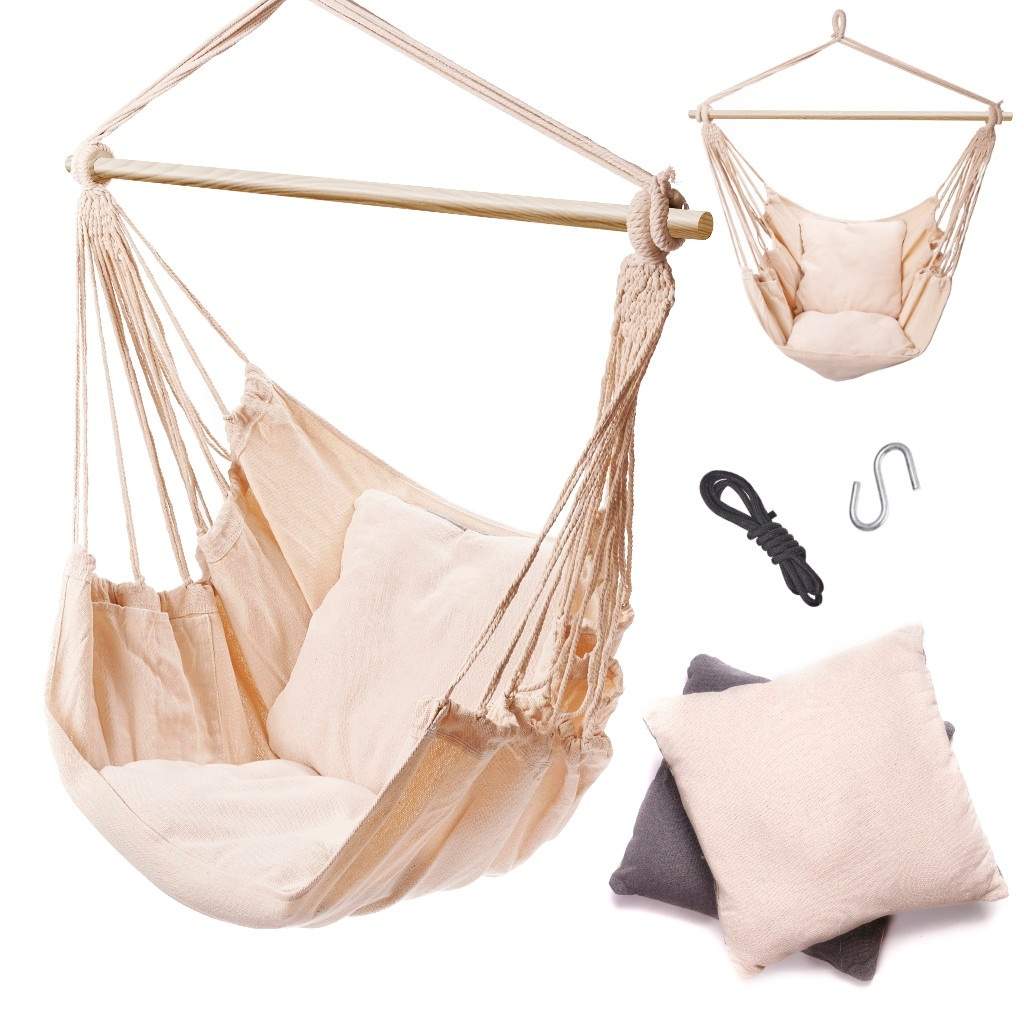 Hængekøje & stol med hynder - Stabil og sikker