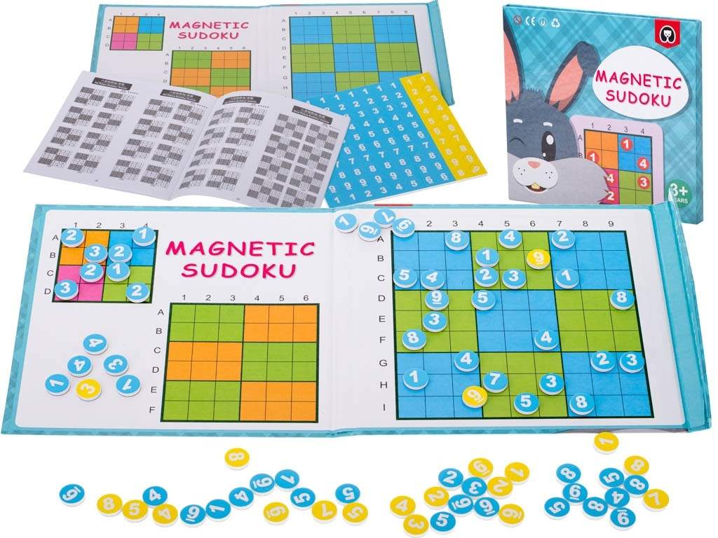 Farverig super sudoku til børn med magneter og tavler