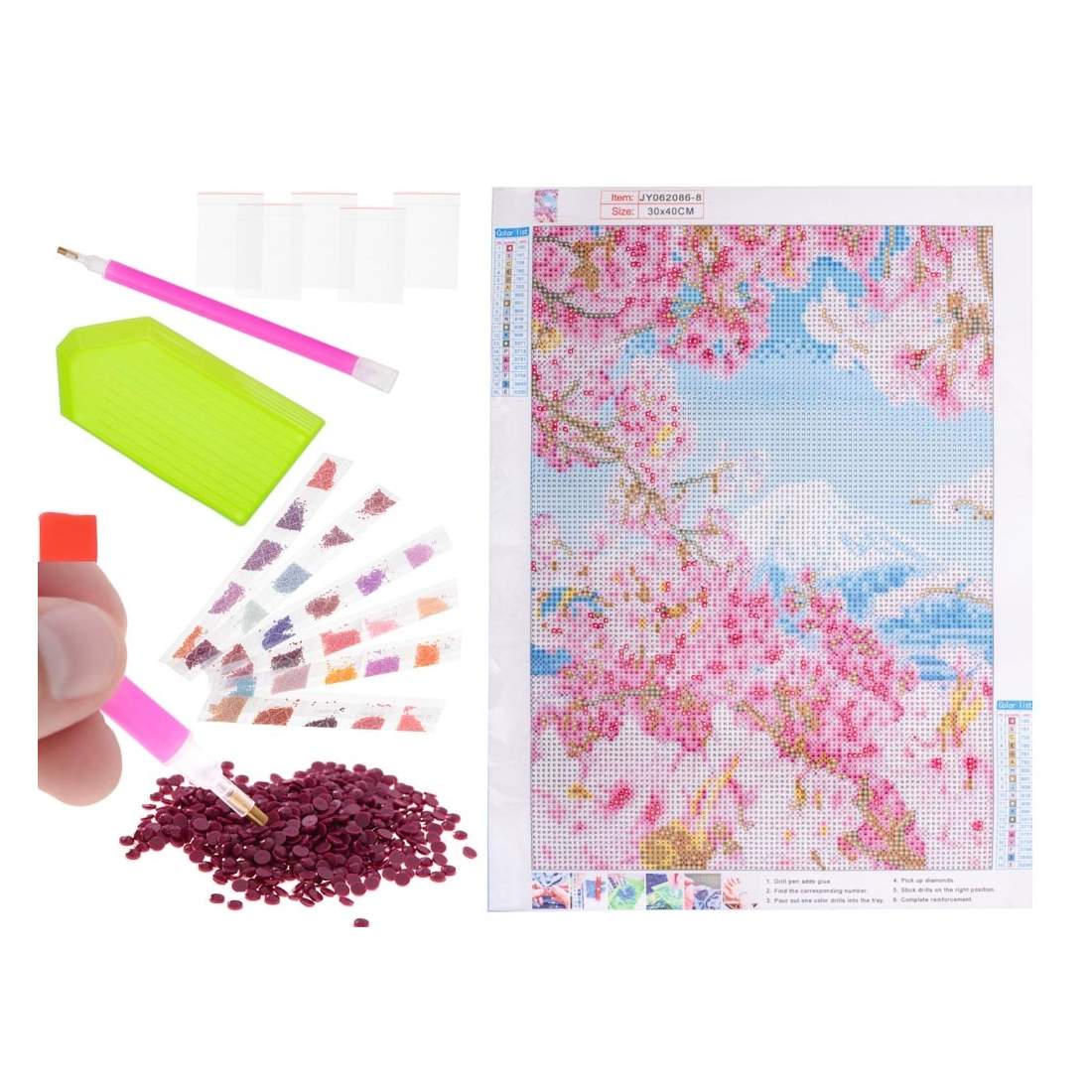 5D Diamantbroderi Mosaikset Körsbärsblomma | Hem & Hobby | Pryloteket