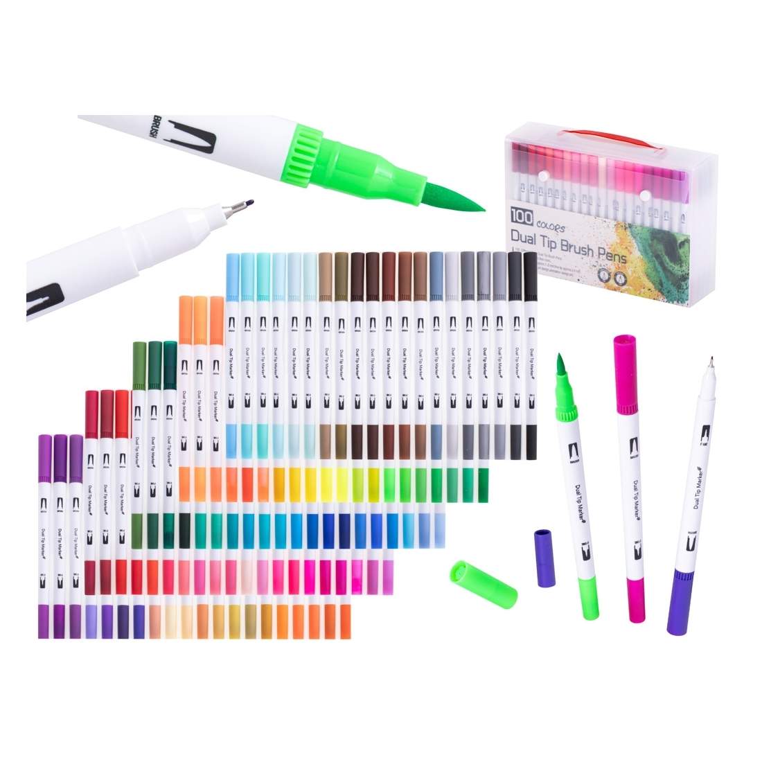 Färgmarkörer set - 100 st i olika nyanser | Hem & Hobby | Pryloteket