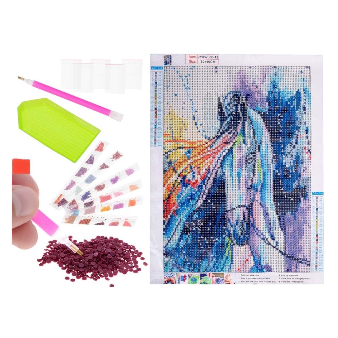 Diamantbroderi Mosaikset Hästmotiv 5D | Hem & Hobby - Hem & Hushåll - Kök - Köksredskap - Lock | Pryloteket