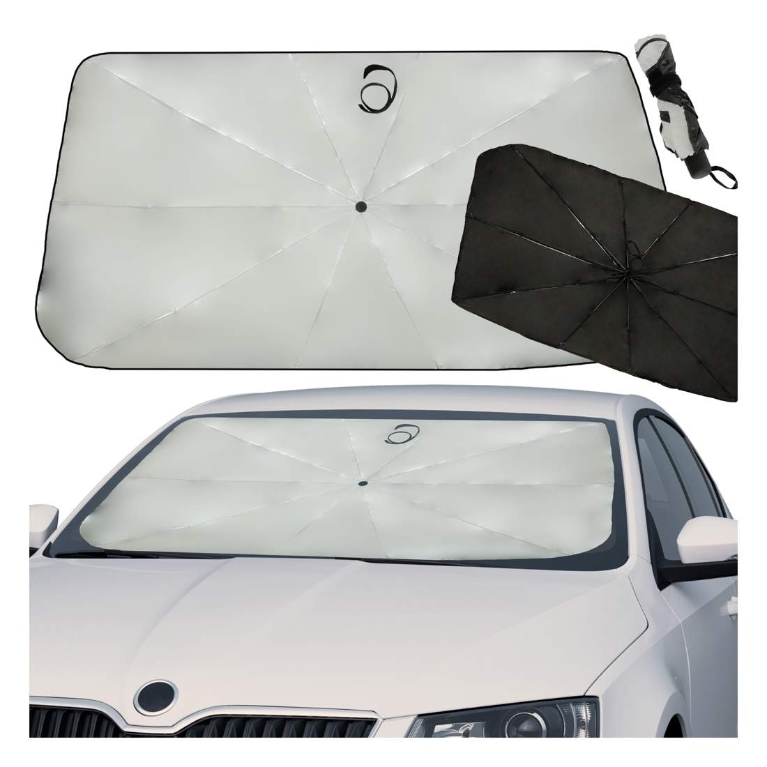Solskydd Paraply Bil Vindruta 65x110cm | Elektronik - Tillbehör Mobil & Surfplatta - Mobiltillbehör - Mobilkablar - Tillbehör | Pryloteket