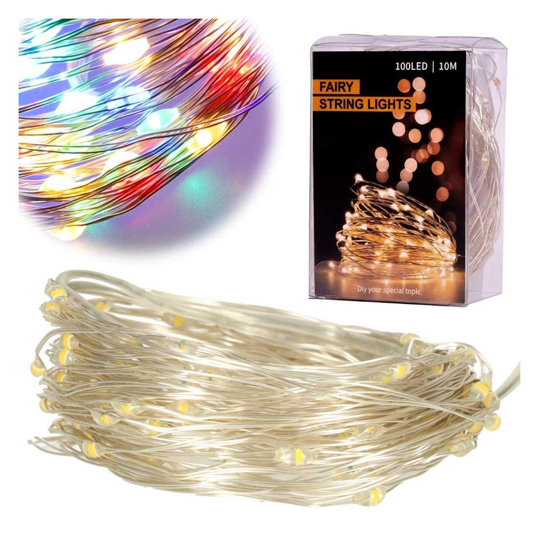 Batteridrivna LED-lampor, flerfärgade, 10m | Hem & Hobby | Pryloteket