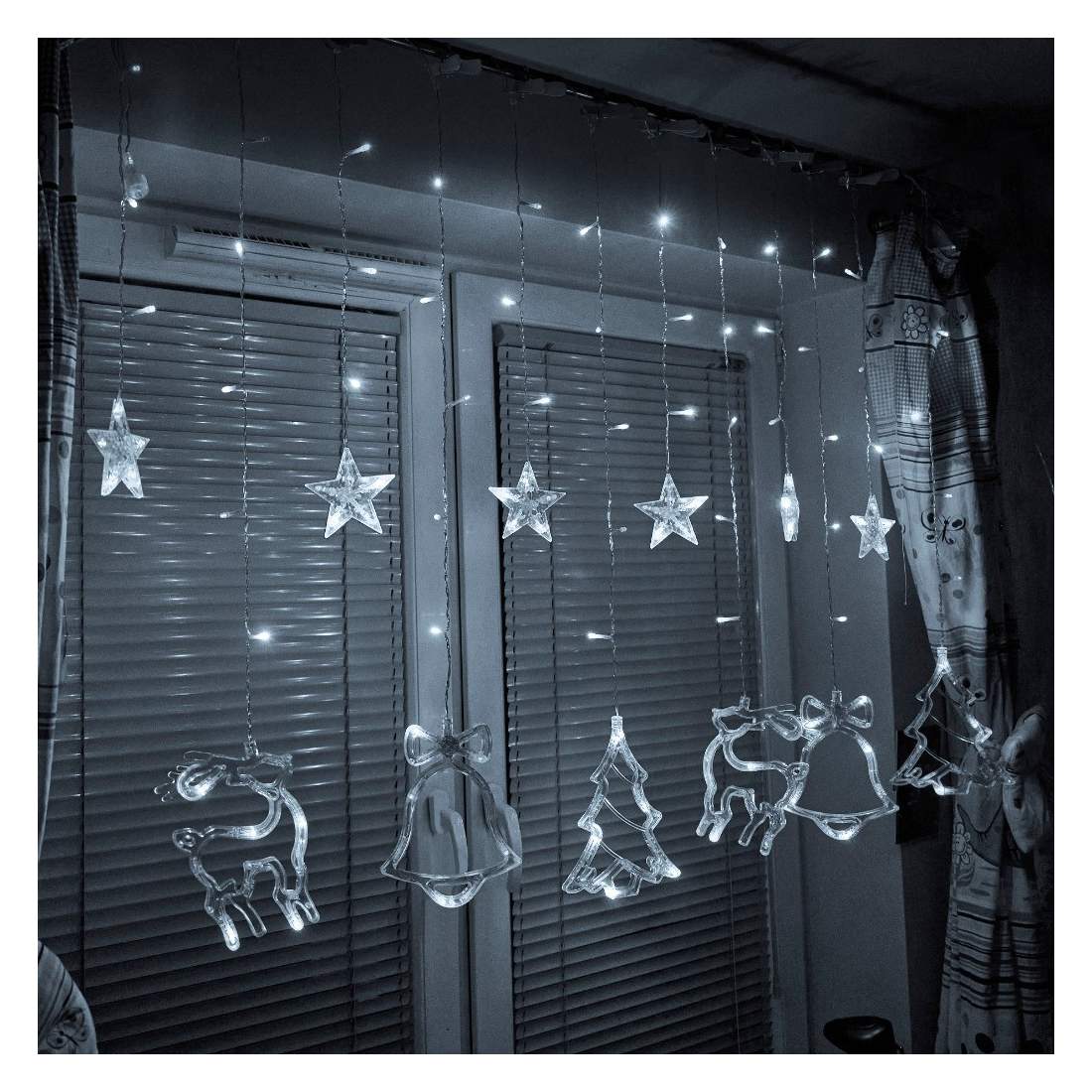 Ljusridå 2,5m med julmotiv i kallvit | Elektronik - Tillbehör Mobil & Surfplatta - Skärmskydd - LG | Pryloteket