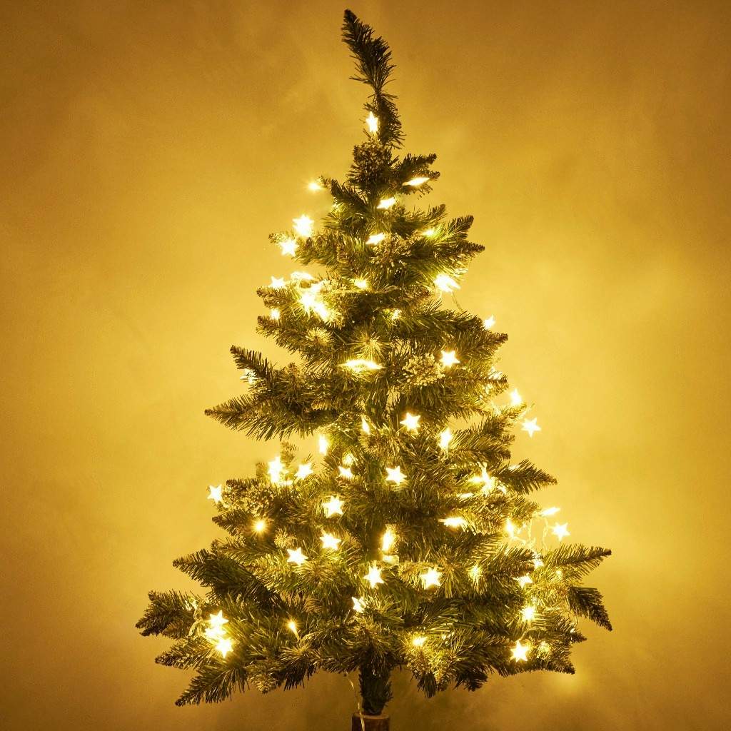 Stjerneformet LED-lys, varm hvid, 8 positioner, 12m