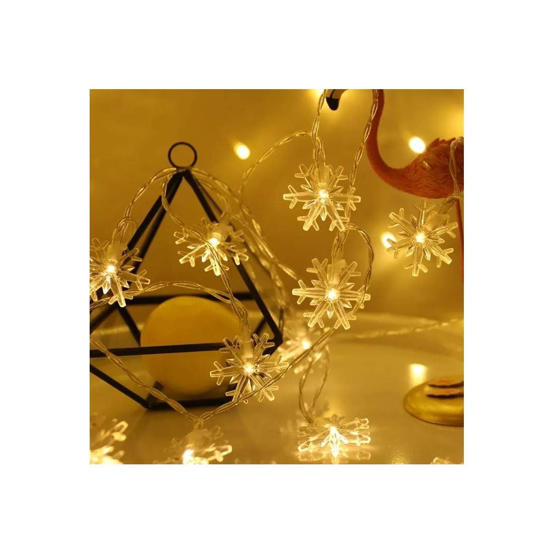 Varmvita LED-snöflingor gardin, 8 lägen, 10m | Hem & Hobby - Hem & Hushåll - Lampor & Belysning - Ljusslingor | Pryloteket