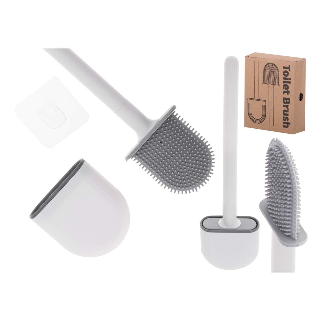 Silikon Toalettborste med Behållare, Vit | Hälsa & Skönhet - Personvård - Hygien | Pryloteket