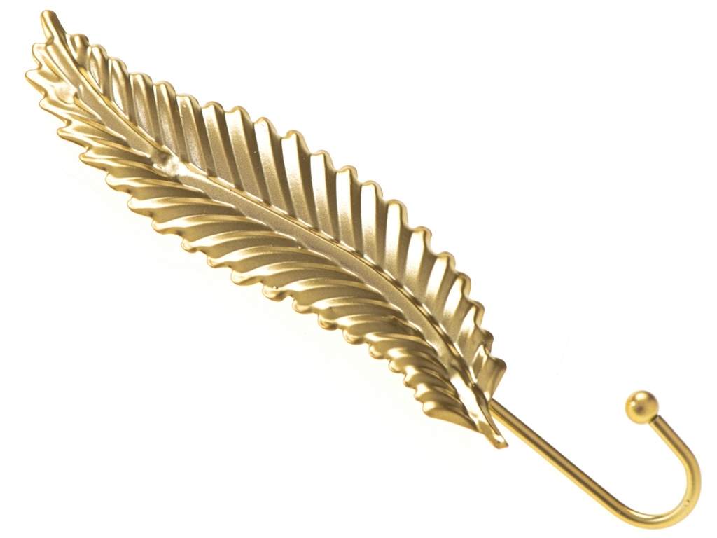 Elegant Bladbøjle i guldmetal - Vægdekoration 20x6cm