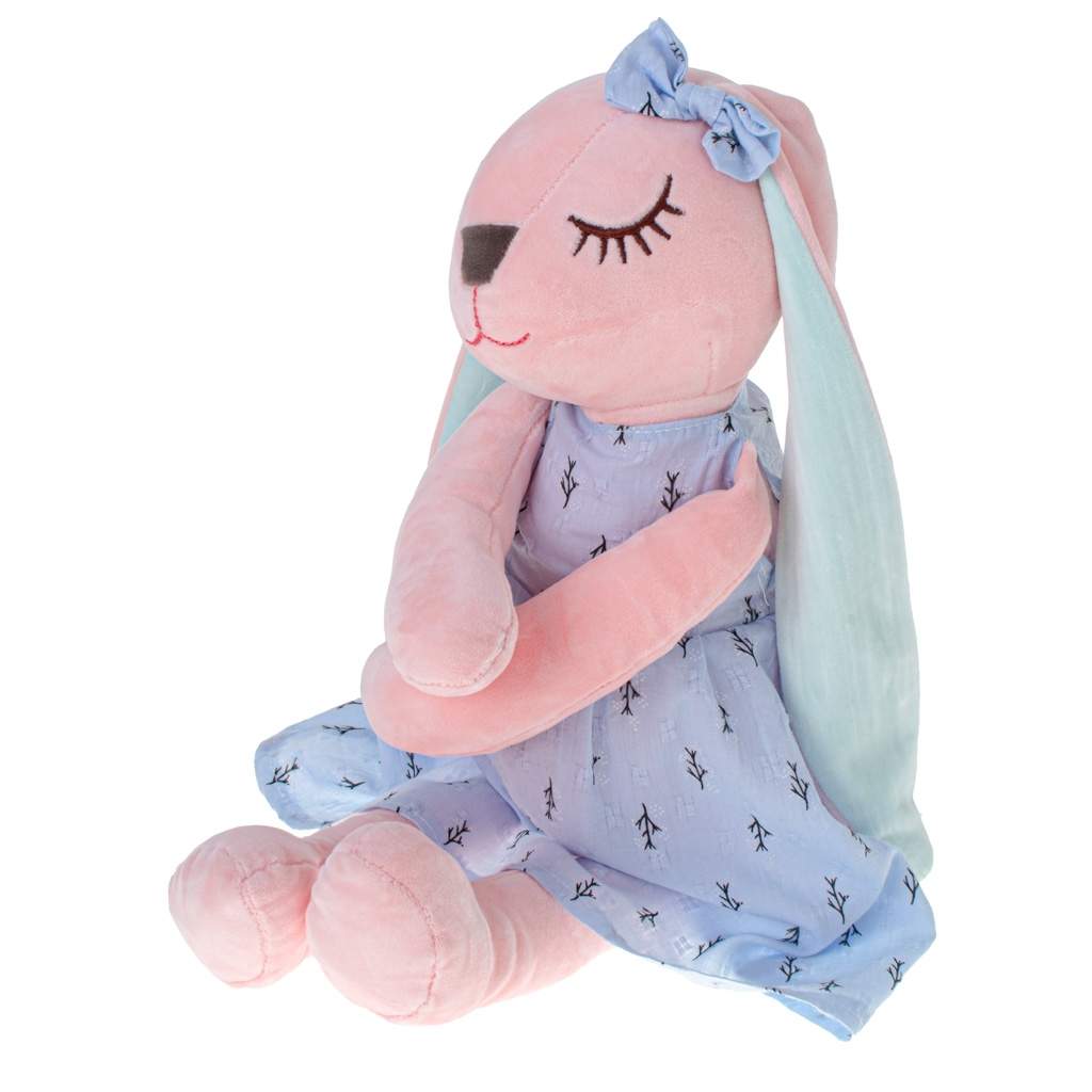 Blødt kanin plys legetøj, pink/blå, 52/83 cm