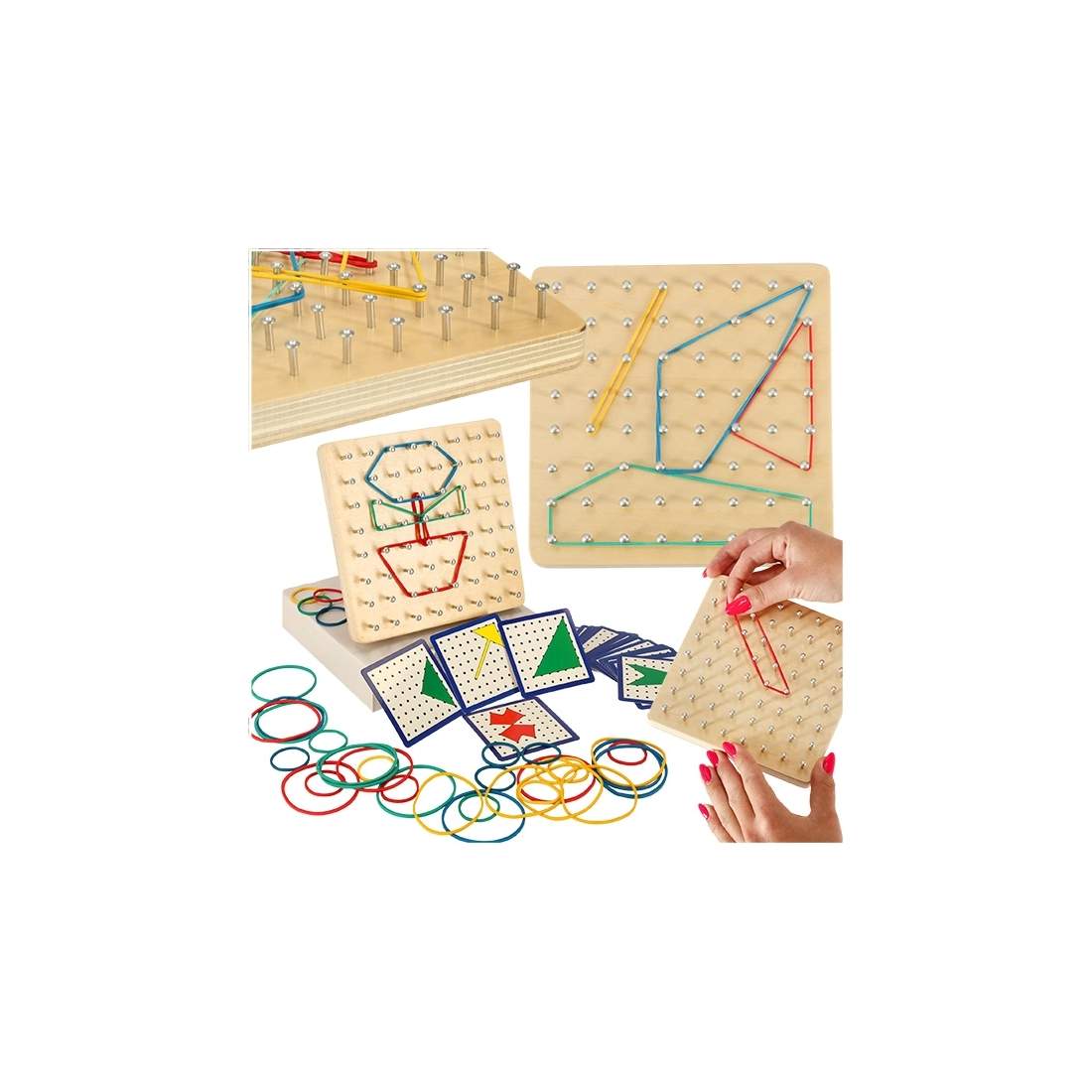 Träpussel Geoboard för Logik och Motorik | Leksaker & Spel - Leksaker - Pussel | Pryloteket
