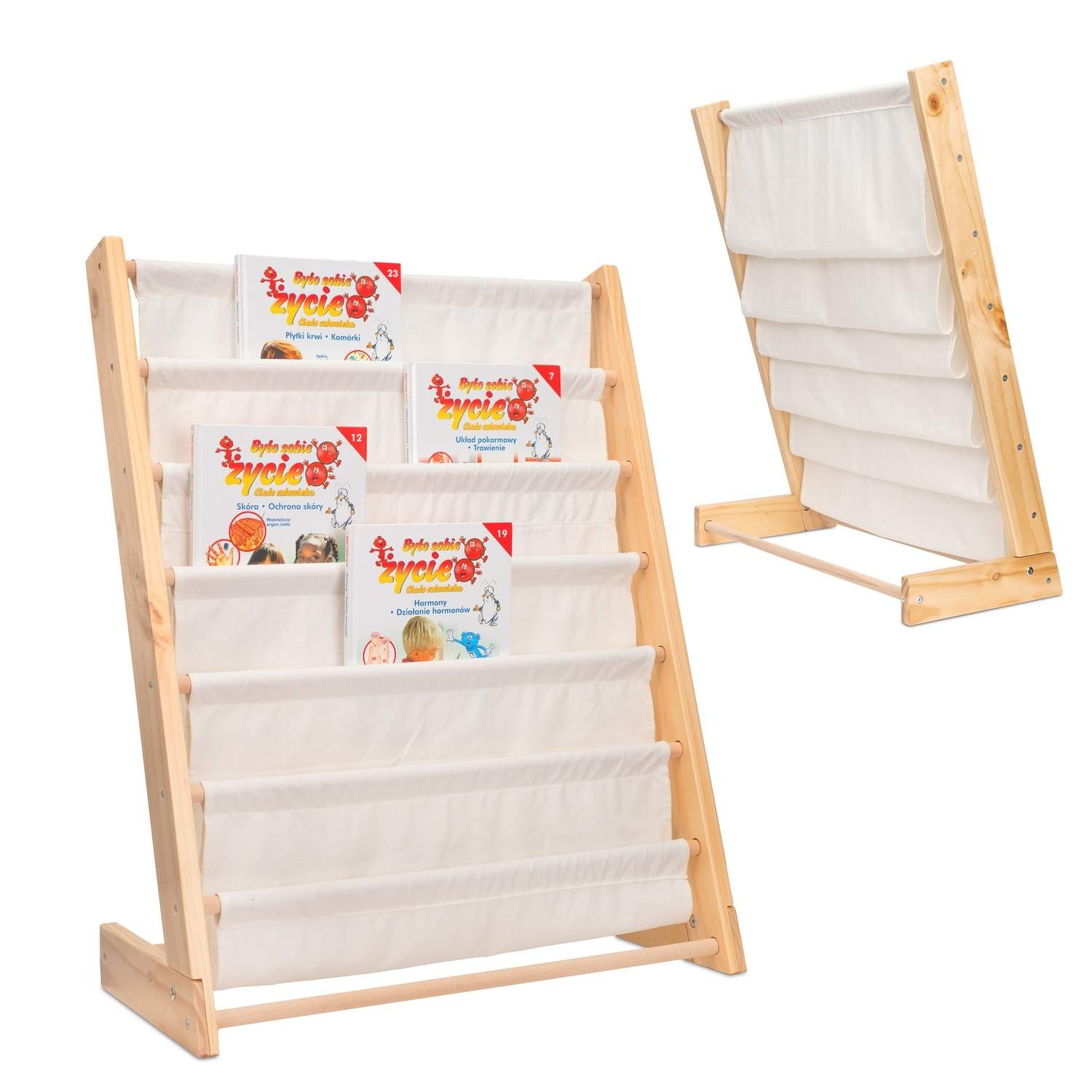 Barnbokhylla i neutrala färger, 79x62,5x30cm | Hem & Hobby - Resa & Semester - Organisering | Pryloteket