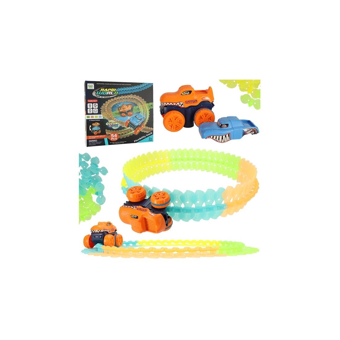 Självlysande bilbana med bil - Kreativ lek | Hem & Hobby - Hem & Hushåll - Bygg | Pryloteket