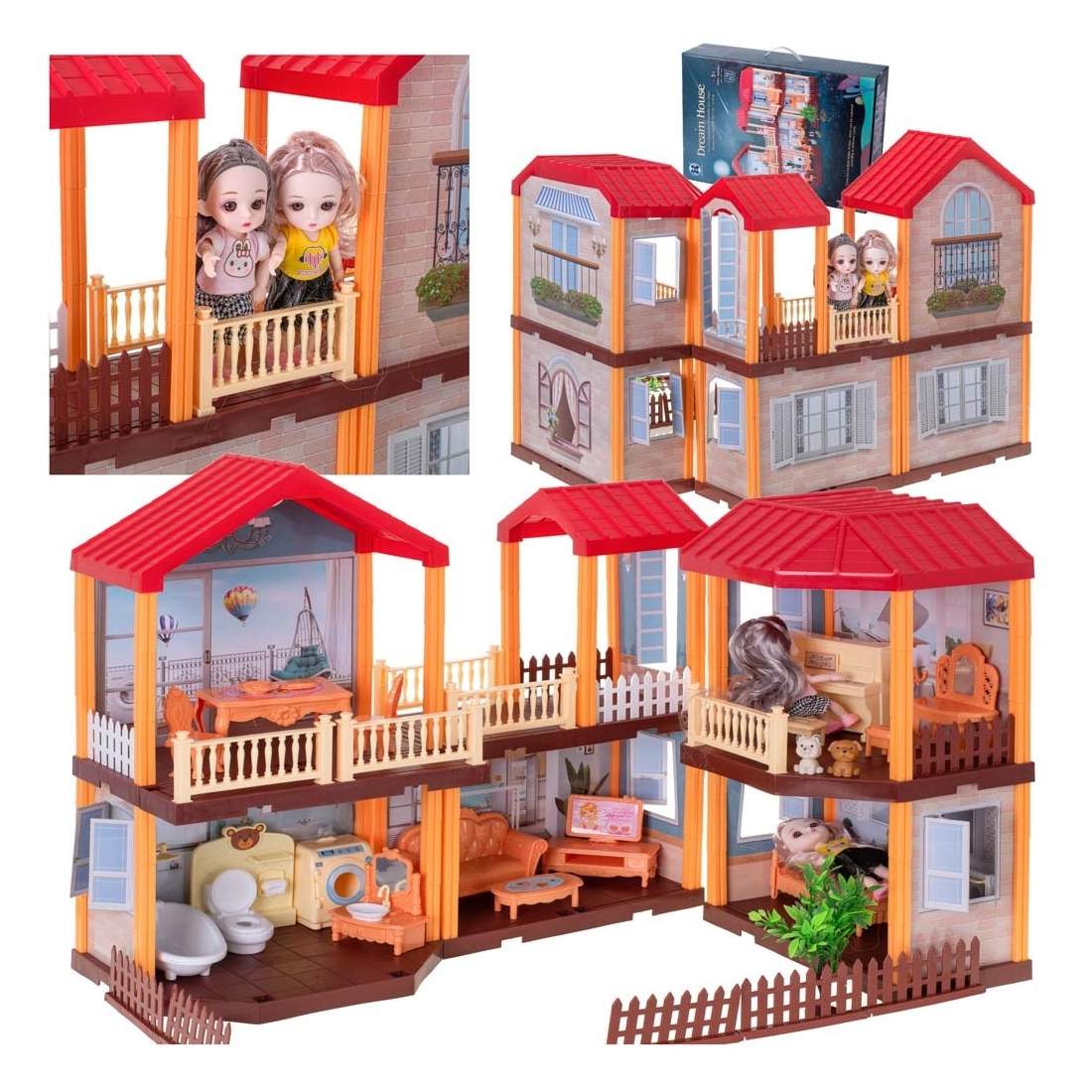 Självmonterat Dockhus med Möbler och LED-belysning | Leksaker & Spel - Leksaker - Leksaksfigurer & Dockor - Dockor | Pryloteket