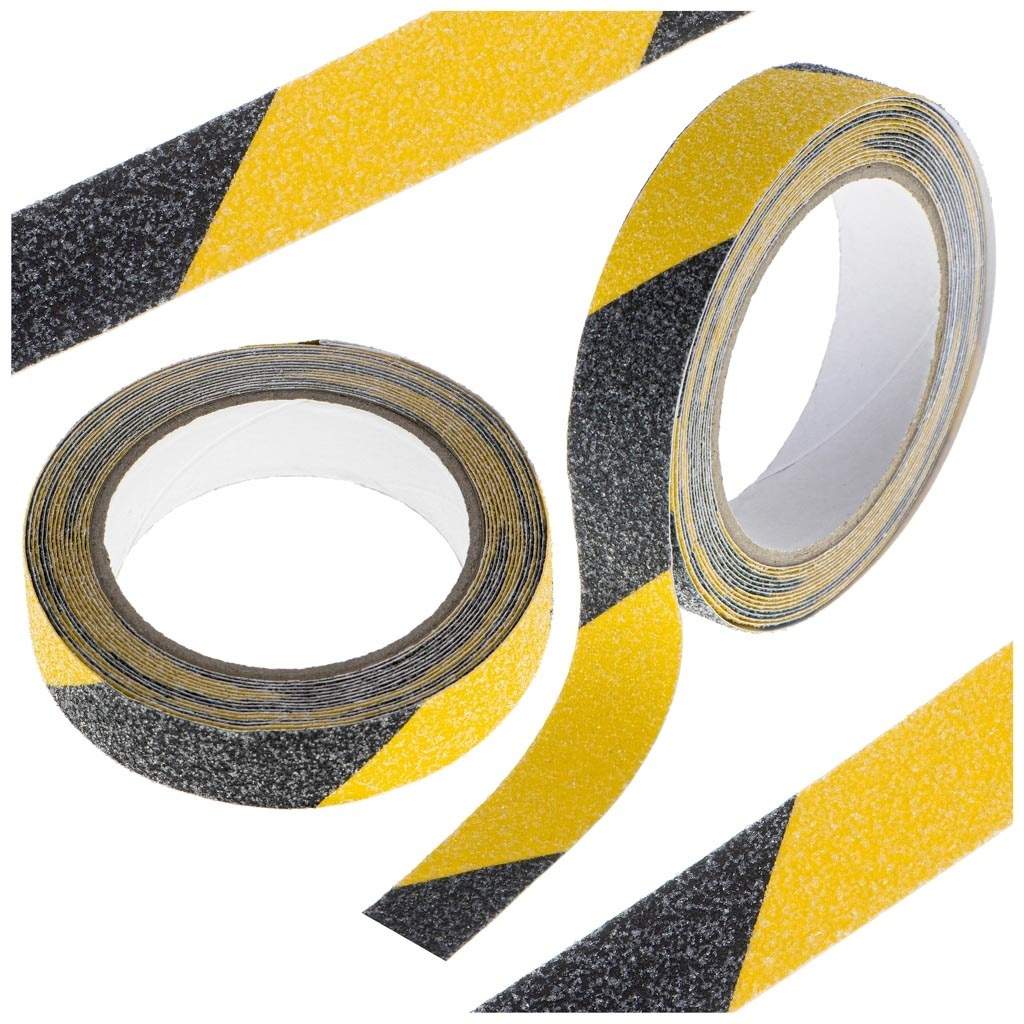 Anti-slip tape 2,5cm x 5m Sort/Hvid Nem installation