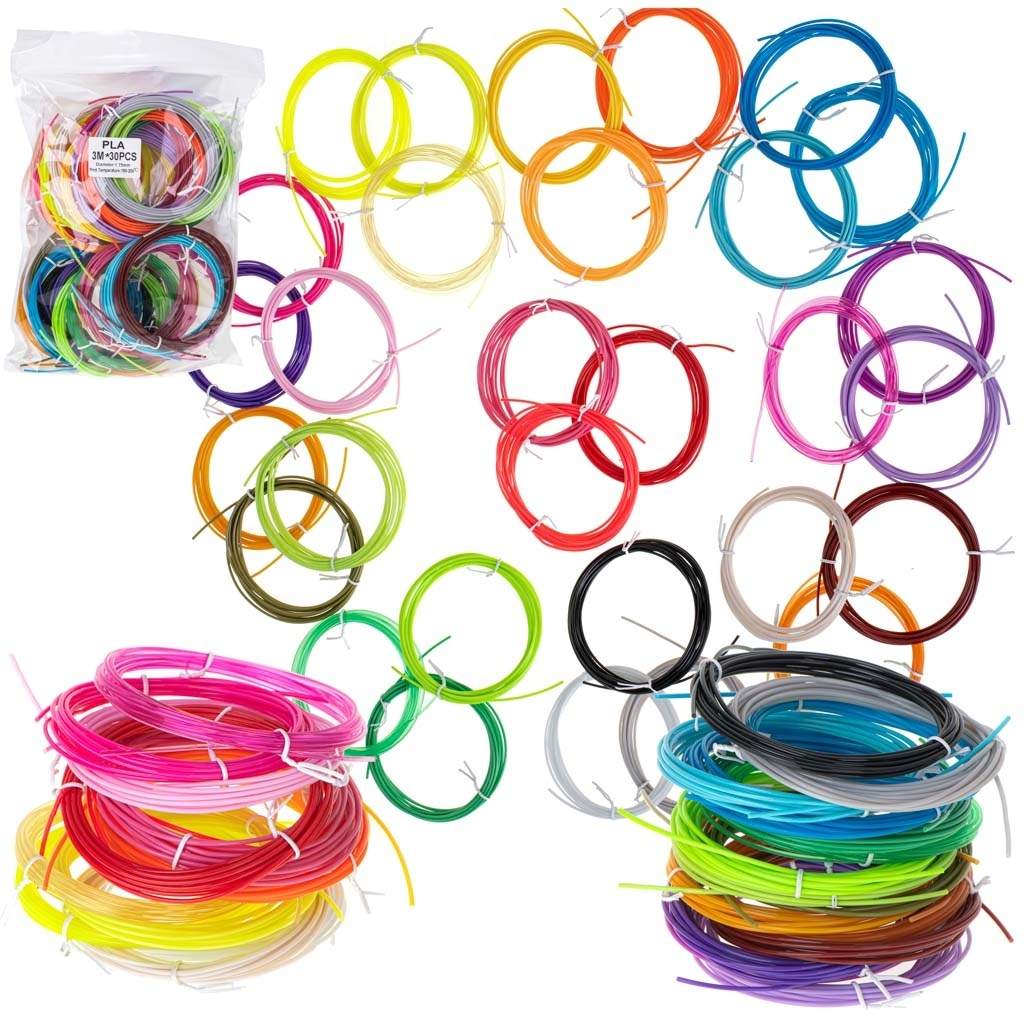 Farvede PLA refills 3D pen 30stk 3m 1,7mm