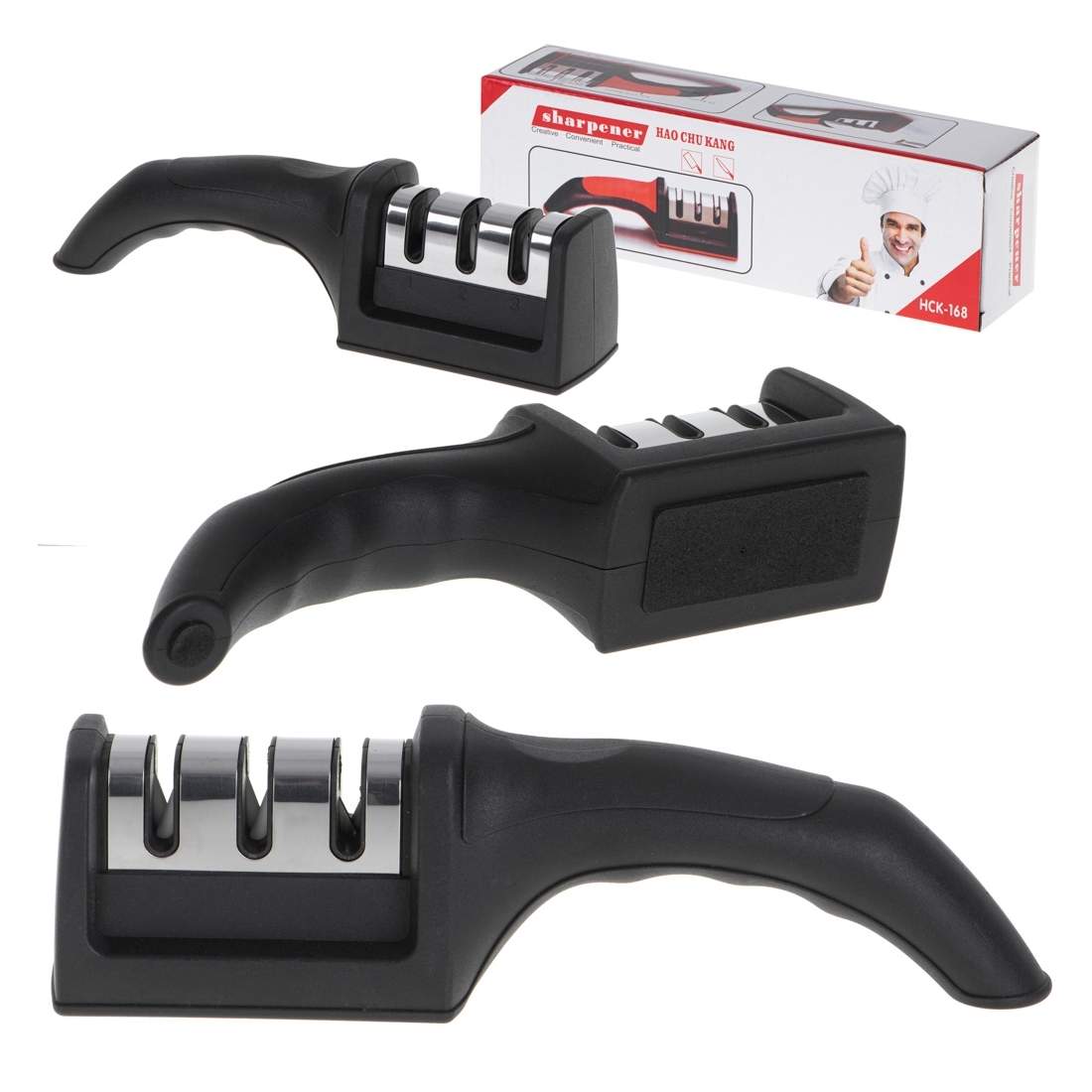 Trestegs Knivslipare med Halkfri Bas | Hem & Hobby - Hem & Hushåll - Kök | Pryloteket