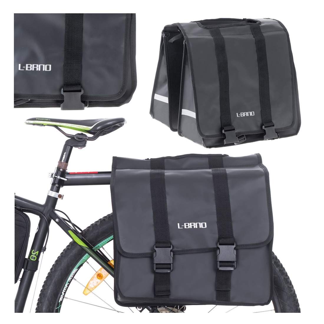 Cykelväska 35L med två fack och reflexdetaljer | Sport & Fritid - Träning - Träningskläder & Accessoarer - Träningskläder | Pryloteket